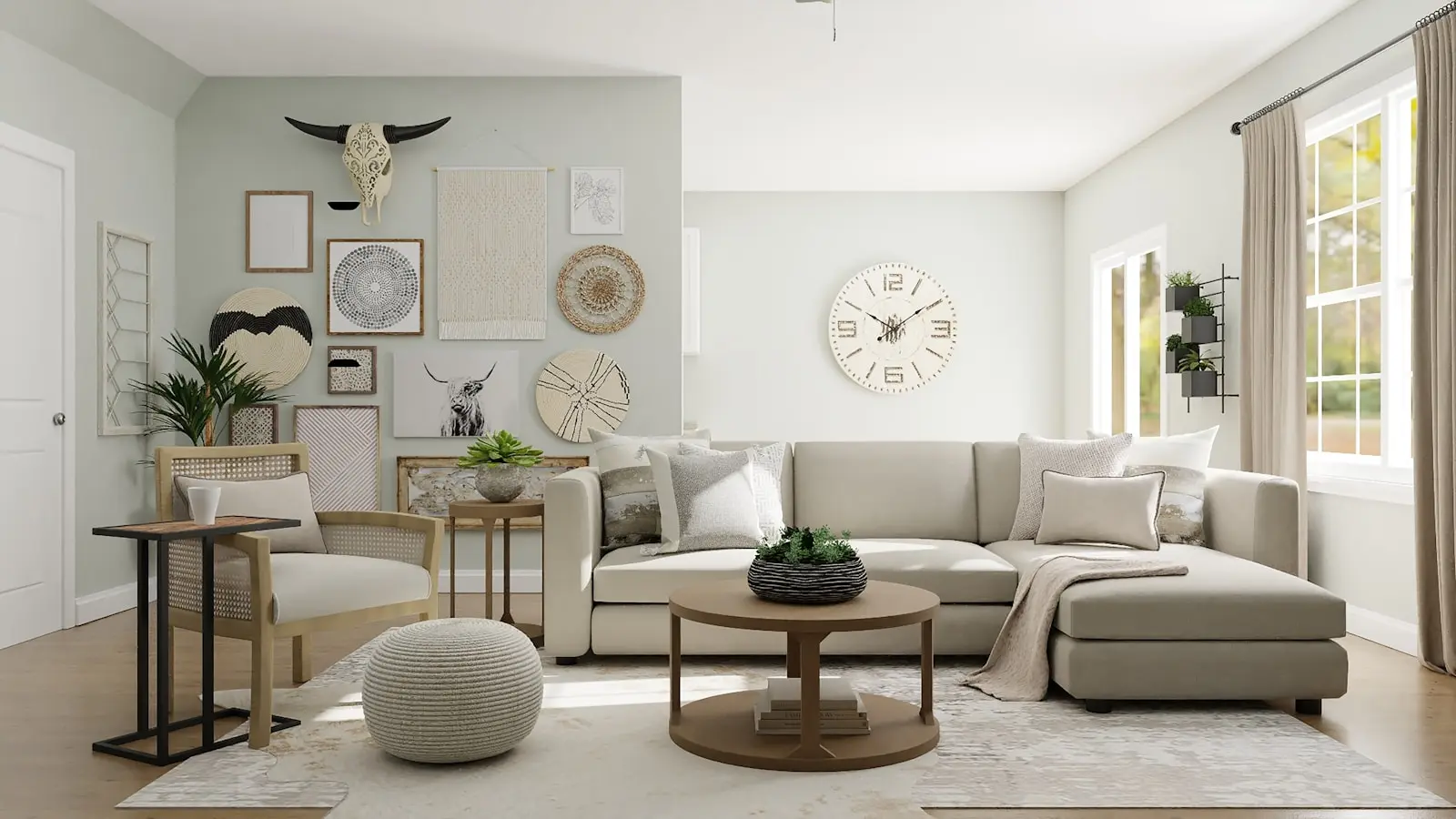 Light-filled contemporary living area